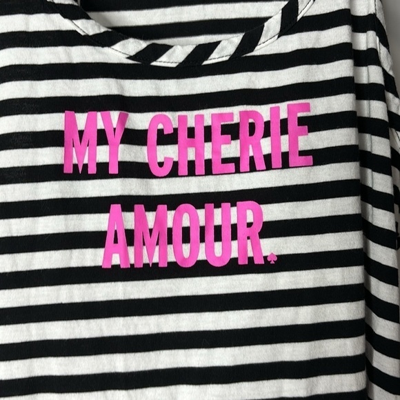 Kate Spade black and white striped racer back My Cherie Amour tank size M - Picture 1 of 7